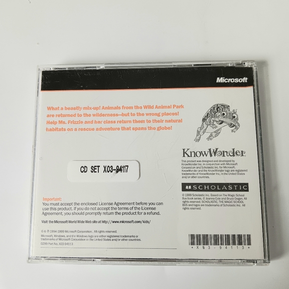 Microsoft Scholastic 90s Magic School Bus Explores World Of Animals PC Game - Picture 9 of 9